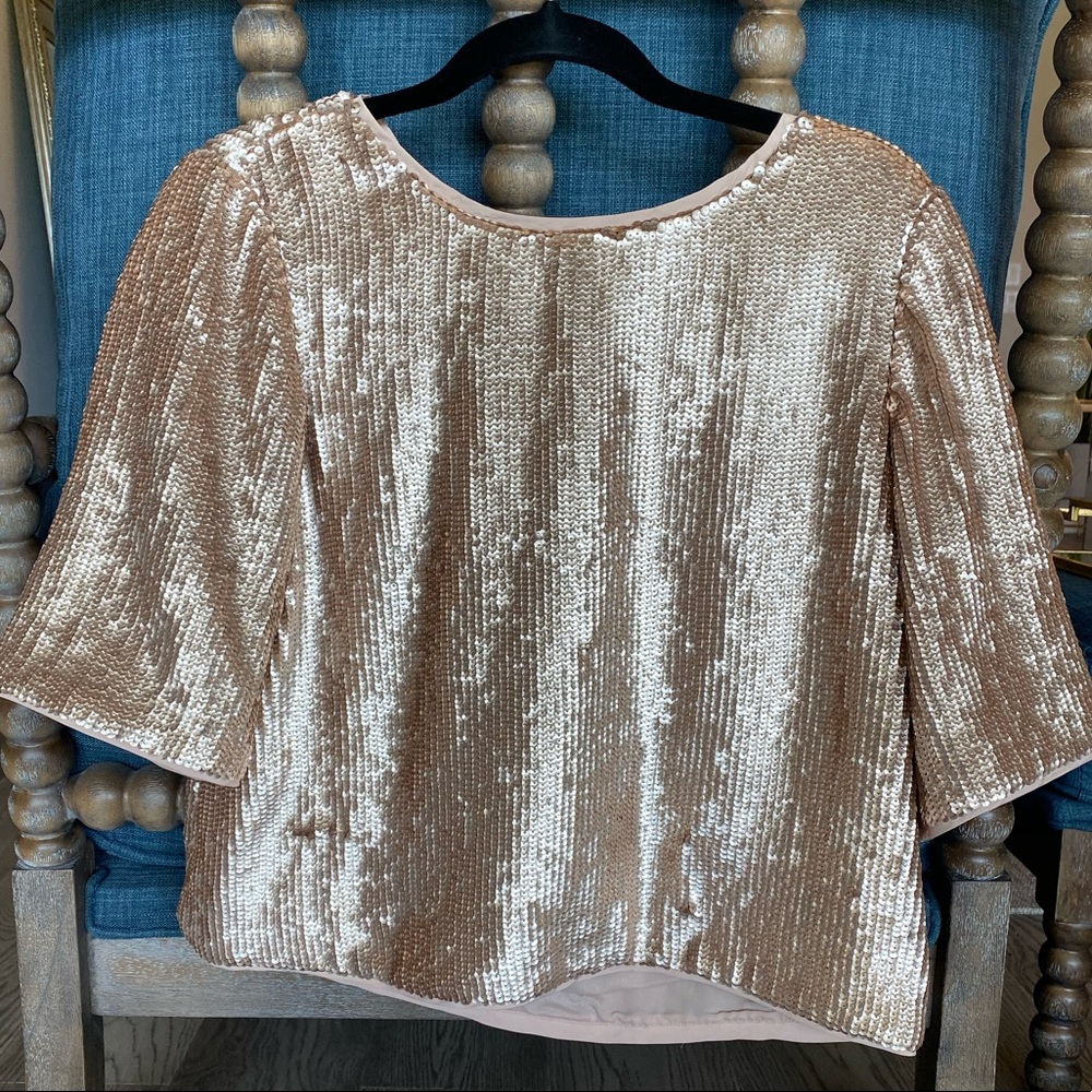 J Crew sequin gold top